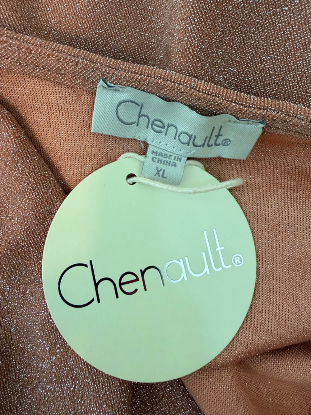 Chenault Rose Gold Shimmer Faux-Wrap Top - Picture 5 of 6